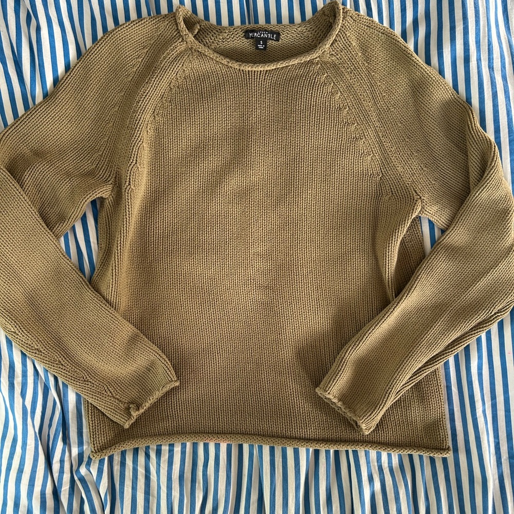 JCrew Mercantile Green knit Relaxed Pullover Sweater Size Small - Picture 2 of 7
